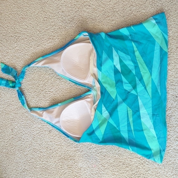Beach Native Blue Tankini & Skirt Bikini Bottom Swimsuit Set Size 10 - Picture 3 of 10